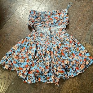 Sleeveless Cutout Floral Romper/Dress
